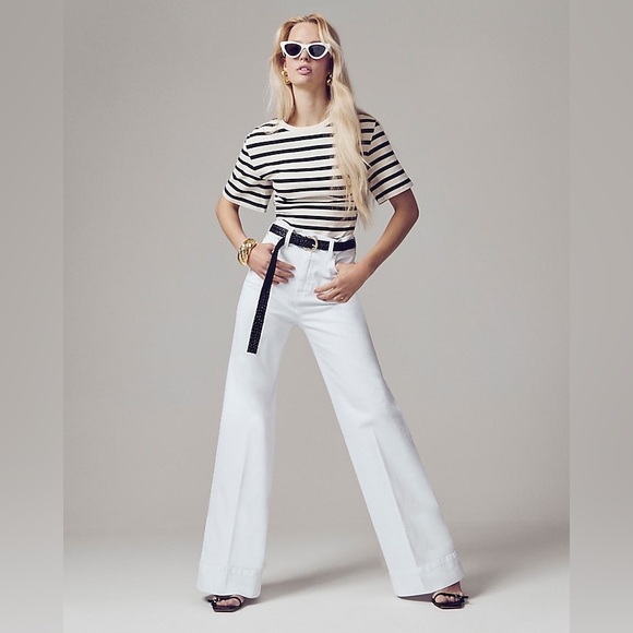 J.Crew Wide-leg denim trouser in white - Picture 2 of 4